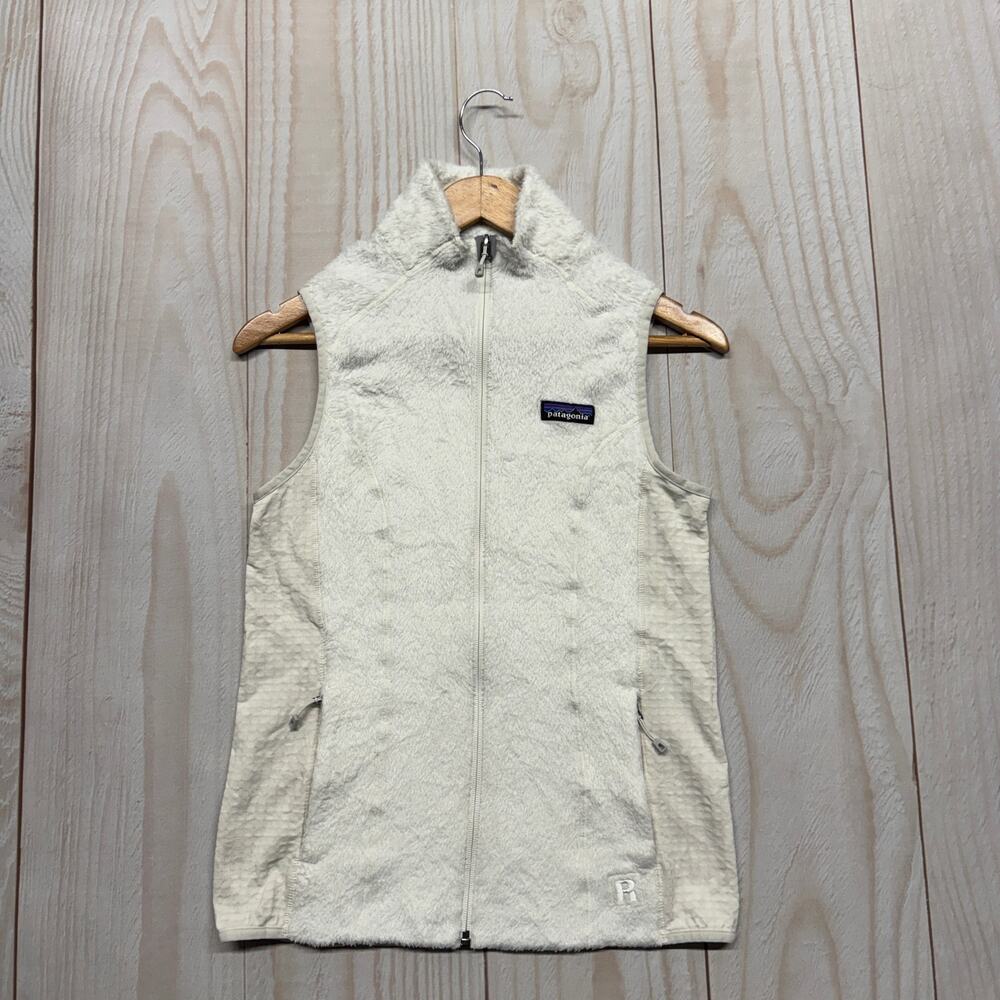Patagonia Womens R2 Small Fleece Polartec Vest White Full Zip Hiking Outdoor